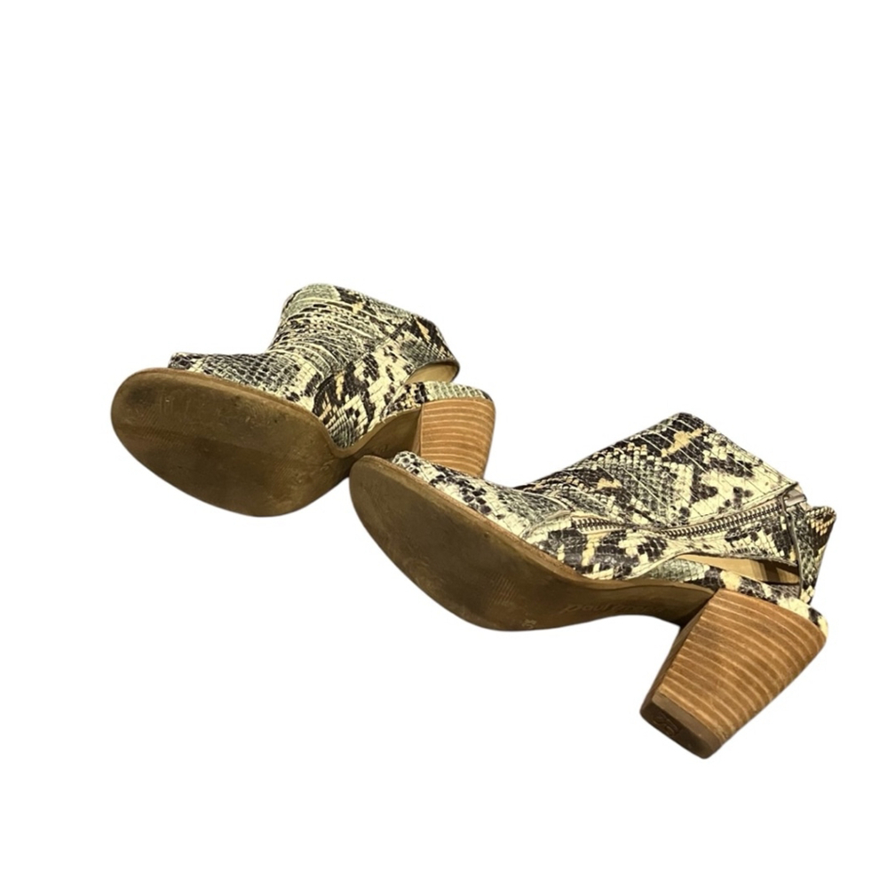 Paul Green Snakeskin Peep Toe Cone Block Heels Zip Size US 6 - Picture 3 of 11
